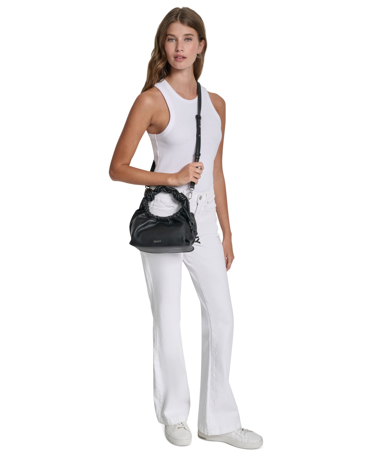 Женская сумка DKNY Pia Small Crossbody, цвет: Чёрный / Серебряный — фото 5