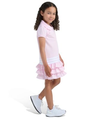 Girls' 2T-6X Ribbed Polo Collar Dress