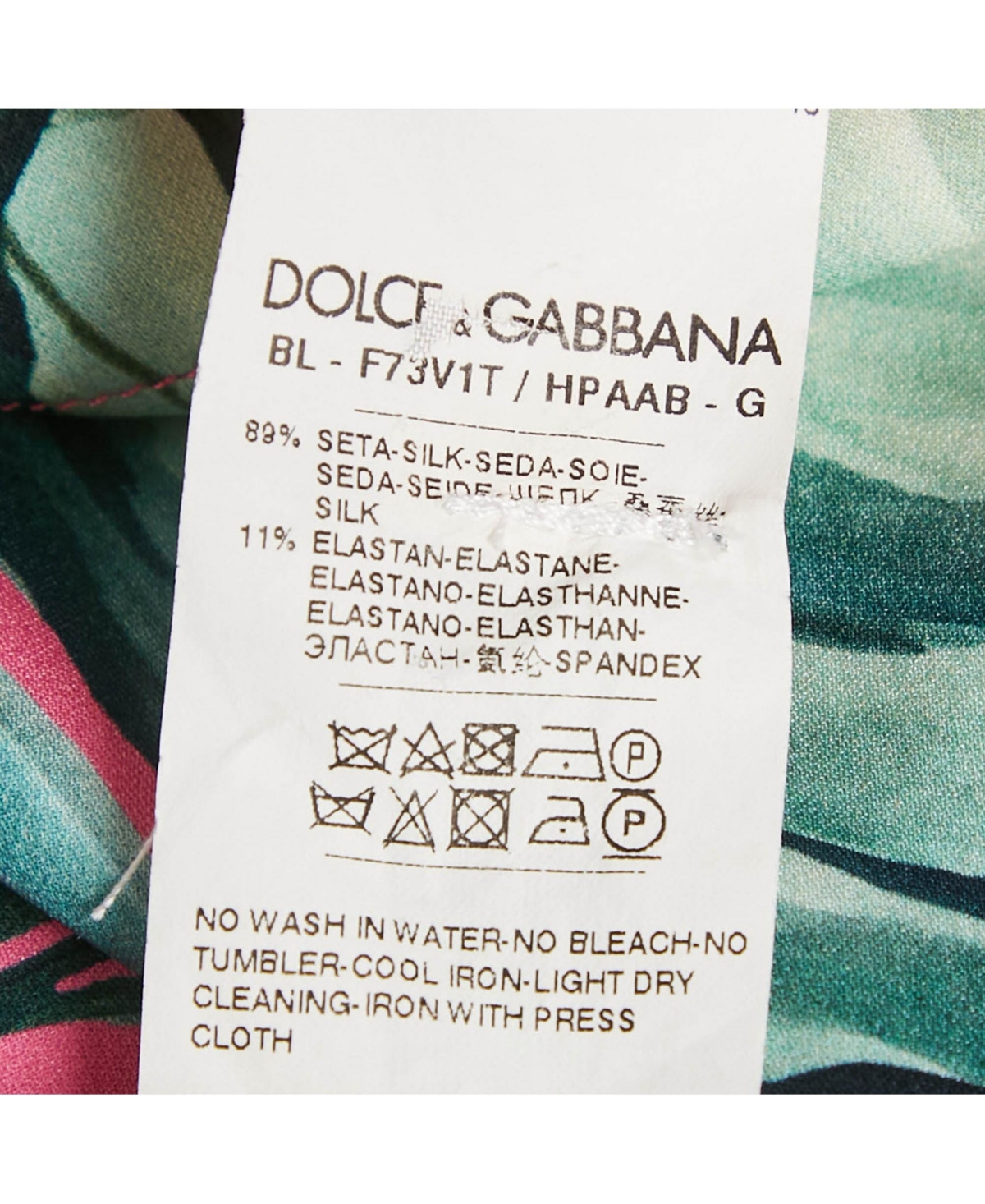 Pre-Owned Dolce & Gabbana Women's Tropical Print Silk Top