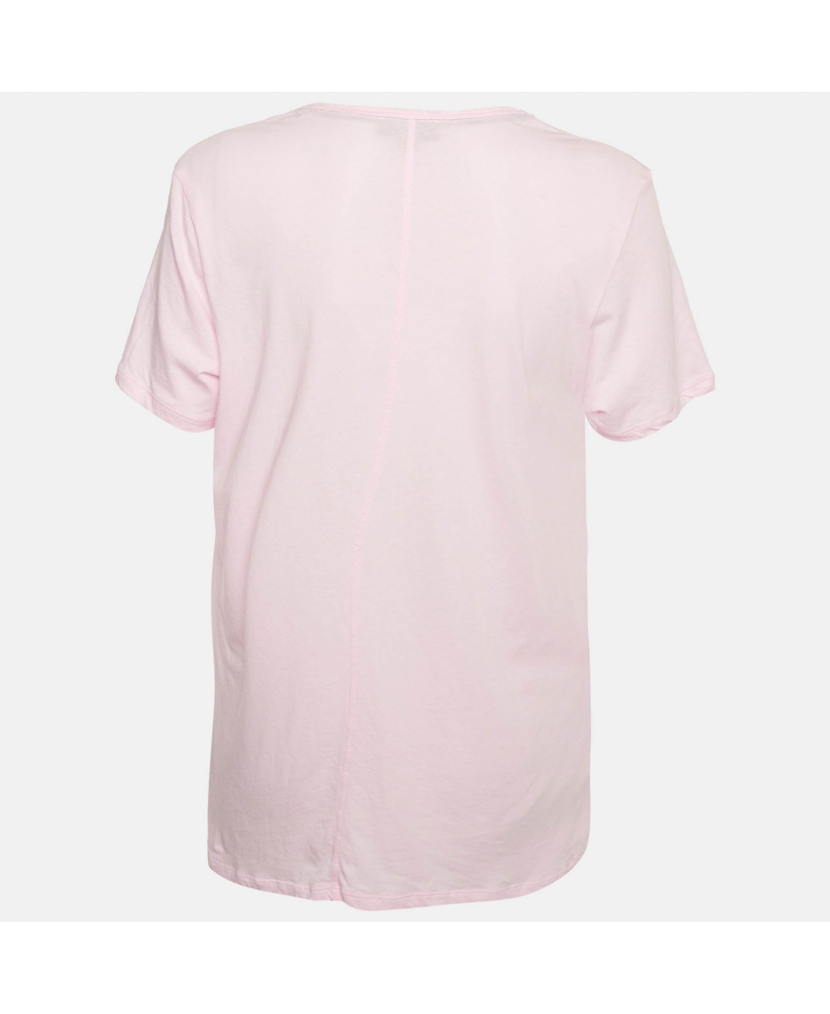 Pre-Owned Burberry Women's Pink Logo Embroidered Cotton V-Neck T-Shirt