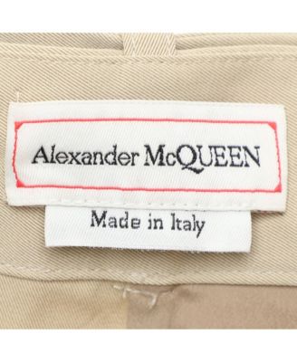 Women's Beige Cotton Asymmetric Trench Belted Skirt