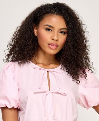 Juniors' Bow Detail Mini Dress