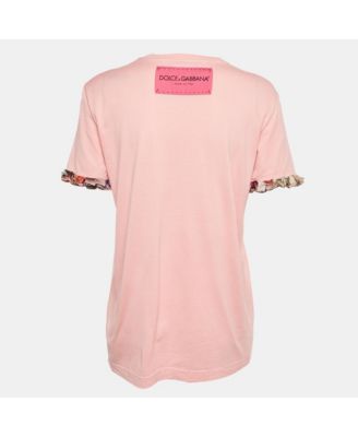 Women's Pink Logo Print Jersey Crewneck T-Shirt