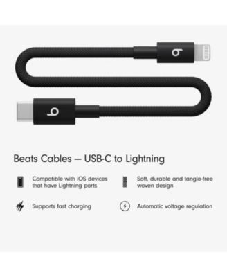 USB-C to Lightning Woven Short Cable (20 cm) - Bolt Black