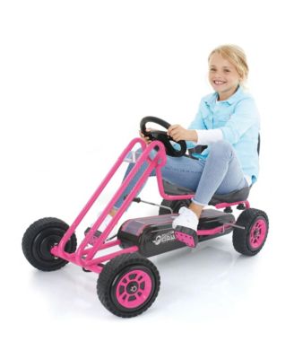 Lightning Ergonomic Pedal Ride On Go Kart Toys for Boys and Girls, Pink