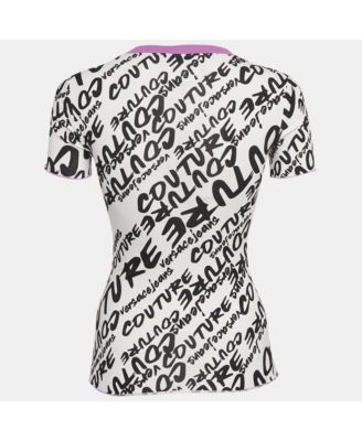 Women's Jeans Couture Logo Brush Print Cotton Crew Neck T-Shirt