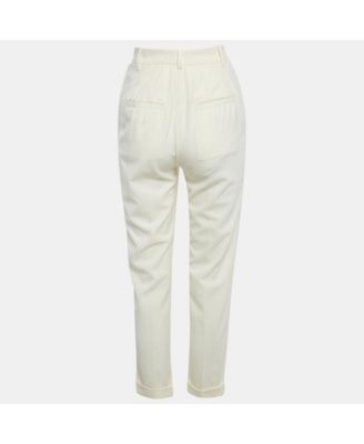 Women's Cream Crepe Trousers