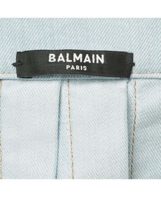 Women's Blue Denim Pleated Mini Skirt