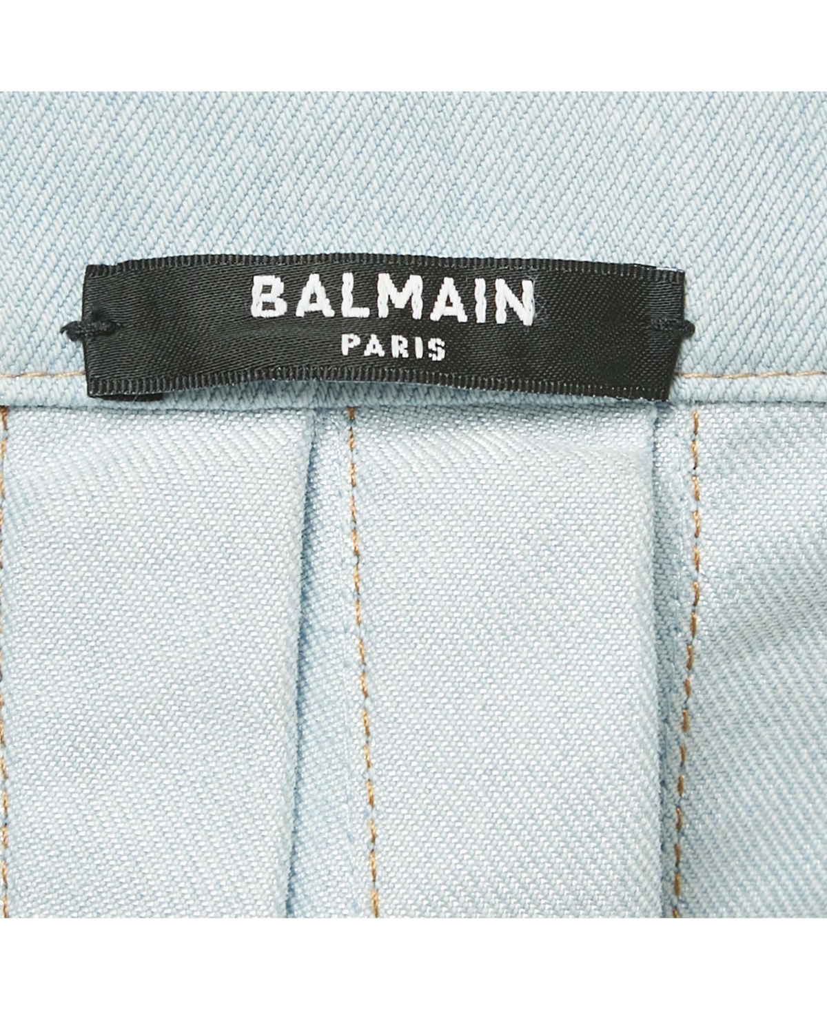 Pre-Owned Balmain Women's Blue Denim Pleated Mini Skirt