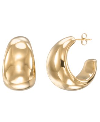 Macy's - High Polished Bold C Shape Hoop Earrings in 18K Yellow Gold Over Sterling Silver