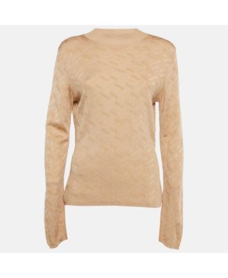 Women's Dark Beige Rib Knit Sweater