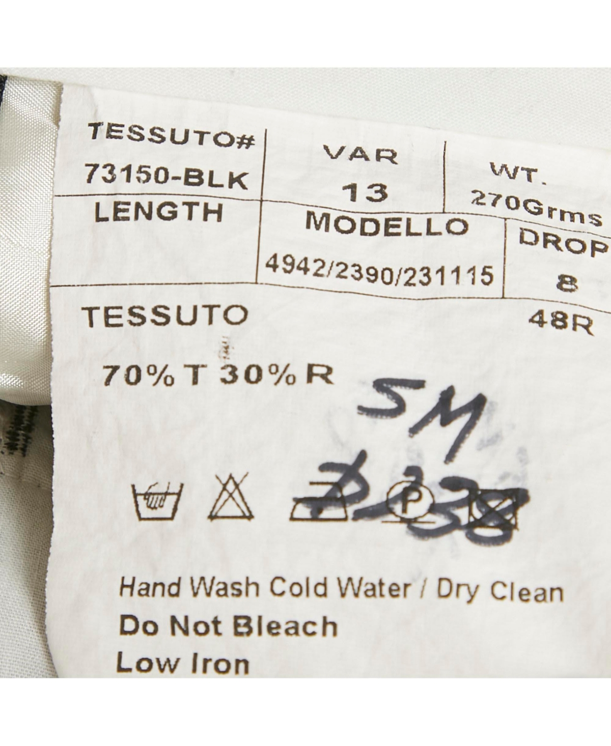 Pre-Owned Balmain Men's Black Cotton Formal Trousers