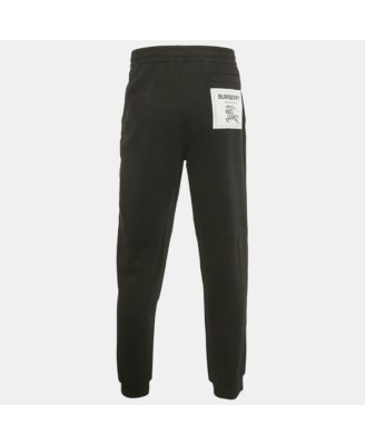 Men's Black Logo Applique Cotton Jogger Pants