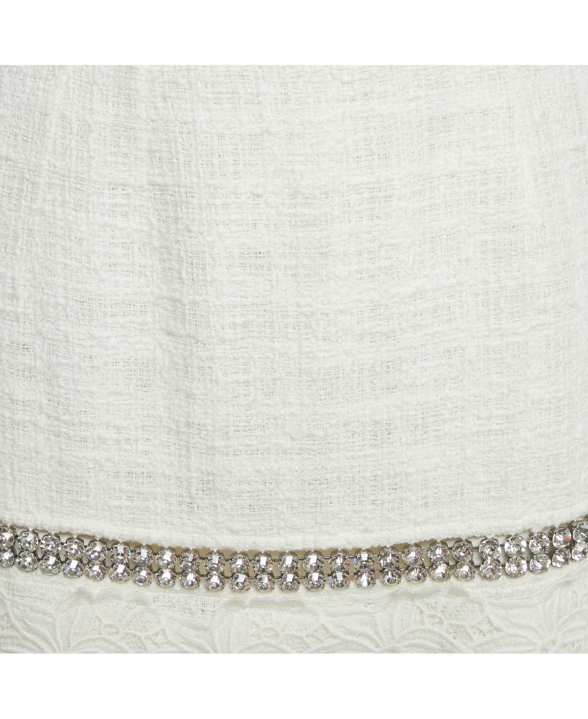 Pre-Owned Dolce & Gabbana Women's White Lace Crystal Detail Mini Skirt