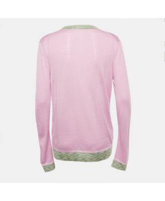 Women's Pink Cashmere Knit Button Front Cardigan