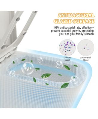 One Piece Modern Elongated Bathroom Fixture,Siphonic Jet,Comfort Chair Height,Soft-Close Seat,Glazed Surface