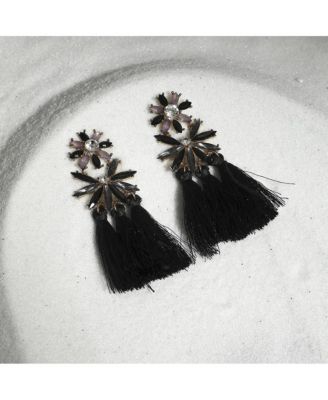 Crystal Tassel Drop Earrings