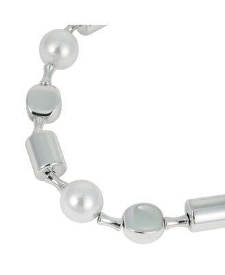 Women's The Spherical-Block Collar Necklace - Chrome Silver