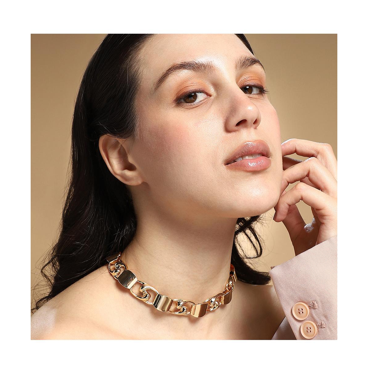 Women's The SwirlBlock-Link Chain Necklace - California Gold
