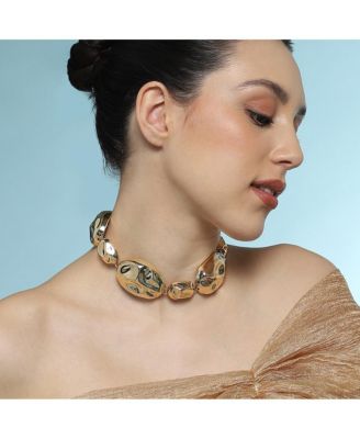 Women's The Chunky Dented-Pierre Collar Necklace - California Gold