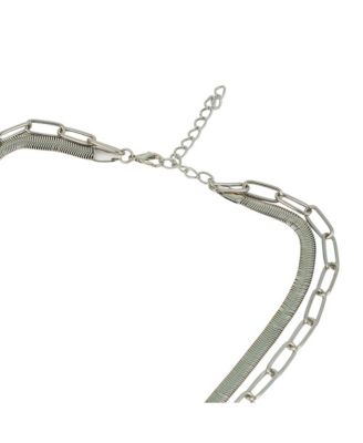 Women's The Sylvan-Snakechain Multi-Layer Necklace - Chrome Silver
