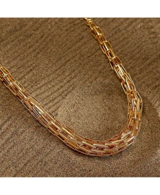 Women's The Braid Pin-Link Chain Necklace - California Gold