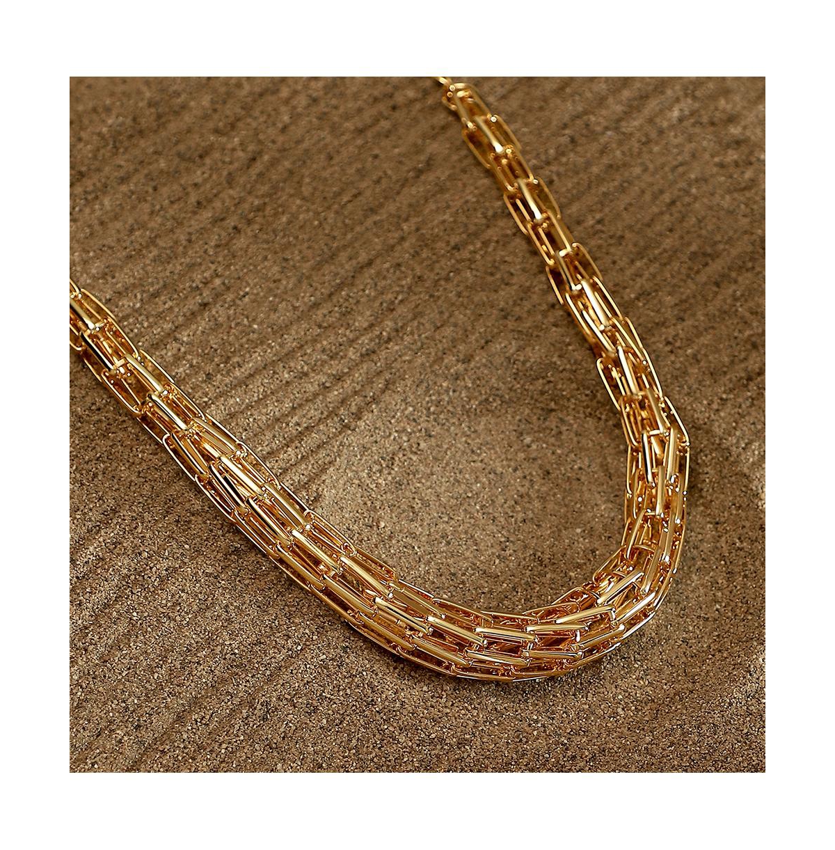Women's The Braid Pin-Link Chain Necklace - California Gold