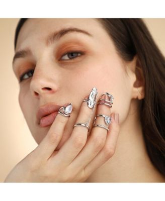 Women's The Athena Nail Rings - Metallic Silver (Set Of 4)