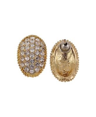 Women's The Bijou-Oval Stud Earrings - Crystal Silver