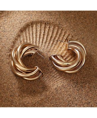 Women's The Chunky-Twist Half-Hoop Earrings - California Gold