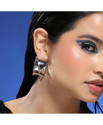 Women's The Chunky-Orbiter Half-Hoop Earrings - Metallic Silver