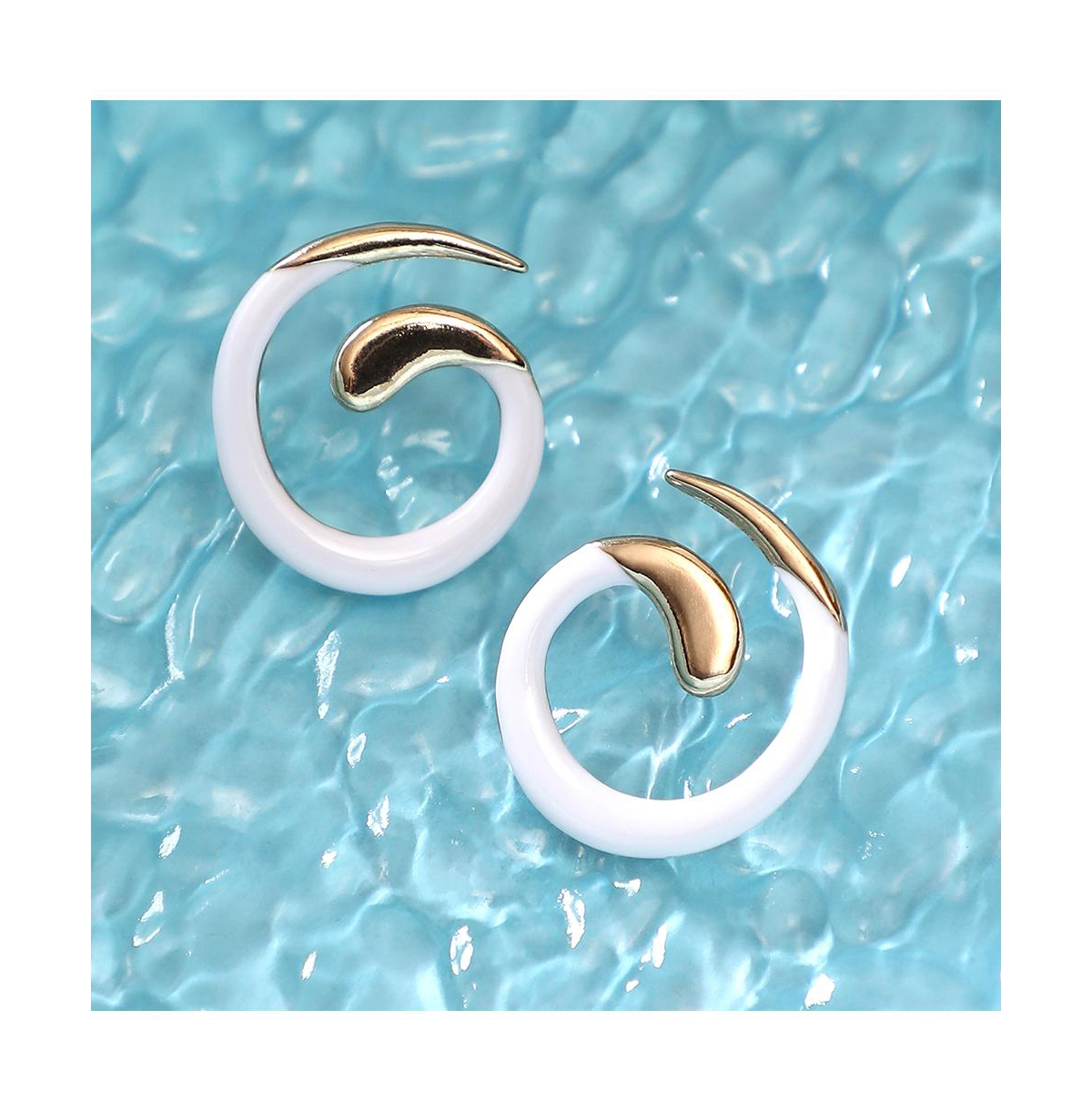 Women's The Enamel-Spirale Stud Earrings - California Gold