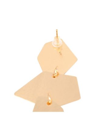 Women's The Dented-Geometric Drop Earrings - Antique Gold