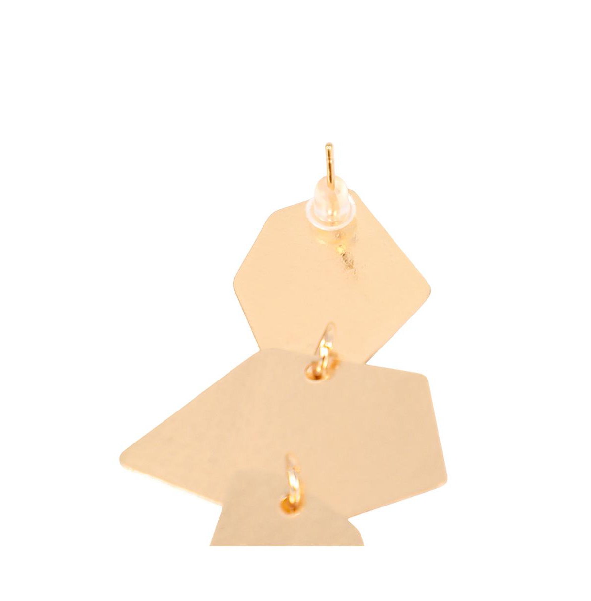 Women's The Dented-Geometric Drop Earrings - Antique Gold