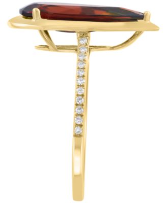 Diamond (1/10 ct. t.w.) & Garnet (3-1/2 ct. t.w.) Ring in 14k Yellow Gold