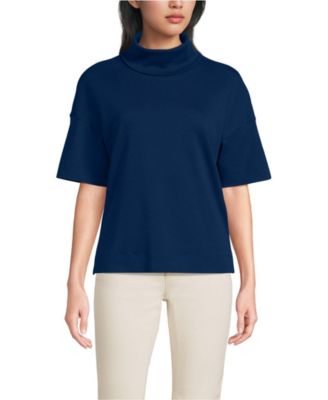 Women's Elbow Sleeve Supima Cotton Relaxed Turtleneck