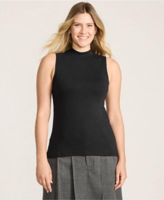 Women's Sleeveless Polished Essentials Mock Neck Top