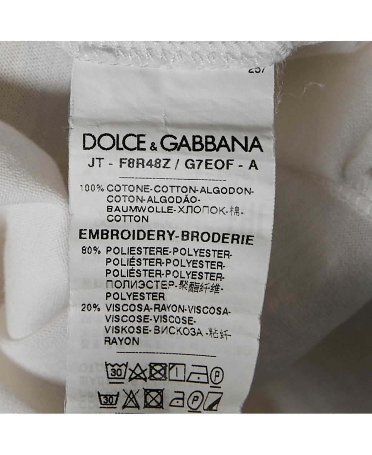 Pre-Owned Dolce & Gabbana Women's Logo Embroidered Jersey Crop T-Shirt