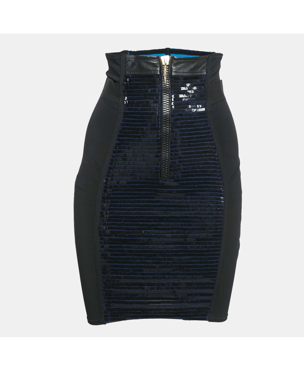 Pre-Owned Emilio Pucci Women's Black Embellished Mini Bodycon Skirt