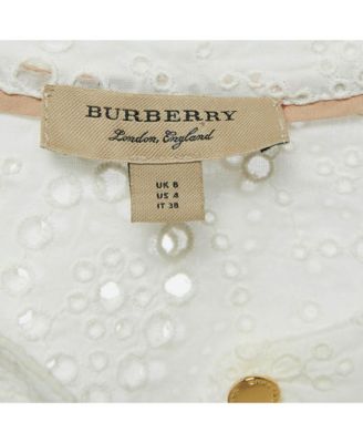 Women's White Broderie Anglaise Cotton Short Dress