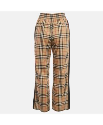 Women's Check Print Cotton Contrast Side Trim Louane Trousers