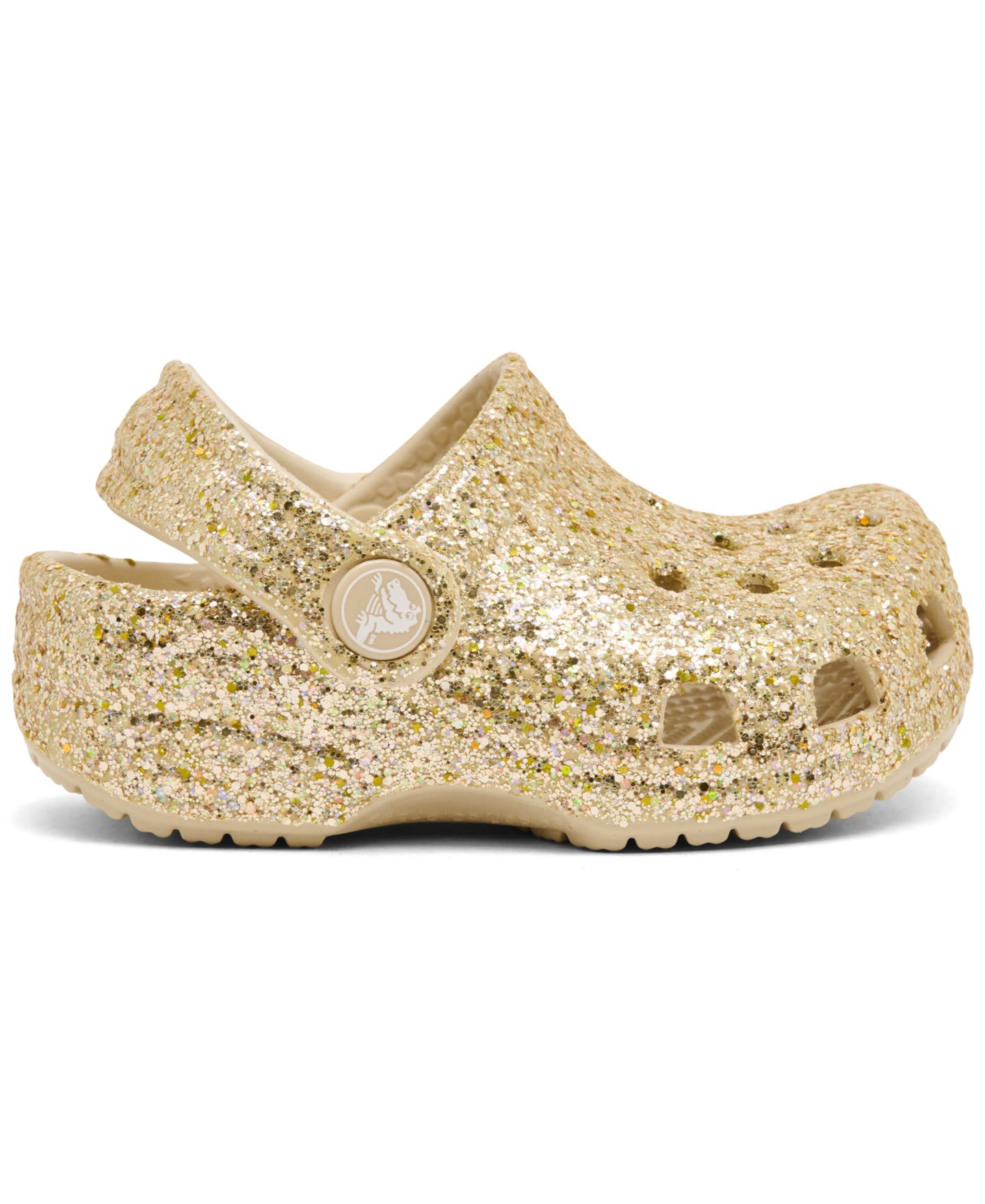 Сабо Crocs Chunky Glitter Classic Clogs для девочек-малышей, цвет: Песчаниковый — фото 3