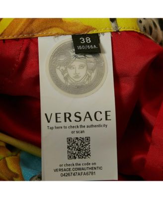 Women's Multicolor Barocco Acanthus Print Satin Shorts