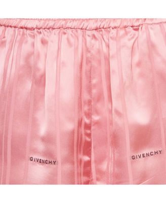 Women's Pink Logo Patterned Satin Shorts