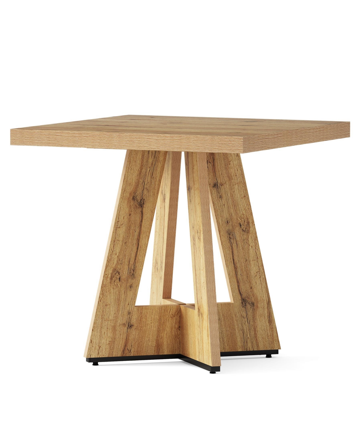 Tribesigns Square Dining Table for 4, 31.5-Inch Small Kitchen Table with Pedestal Base, Farmhouse Wooden Dinner Table