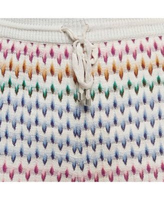 Women's Grey Patterned Knit Jogger Pants