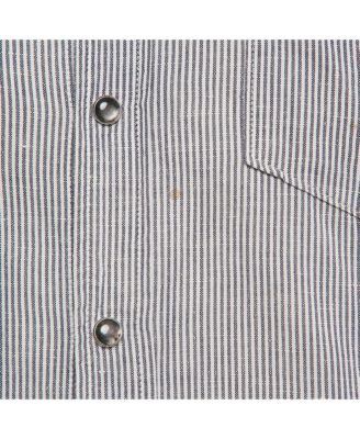 Men's Grey Stripe Cotton Button Front Shirt