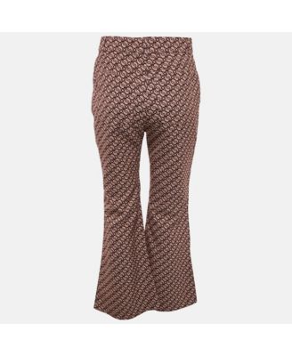 Women's Pink/red Jacquard Wide Leg Pants