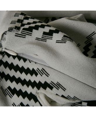 Women's White Plaid Knit Trousers