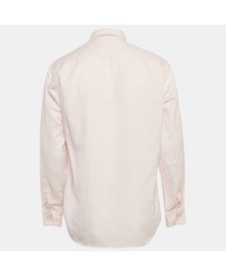 Men's Pink Linen Long Sleeve Shirt